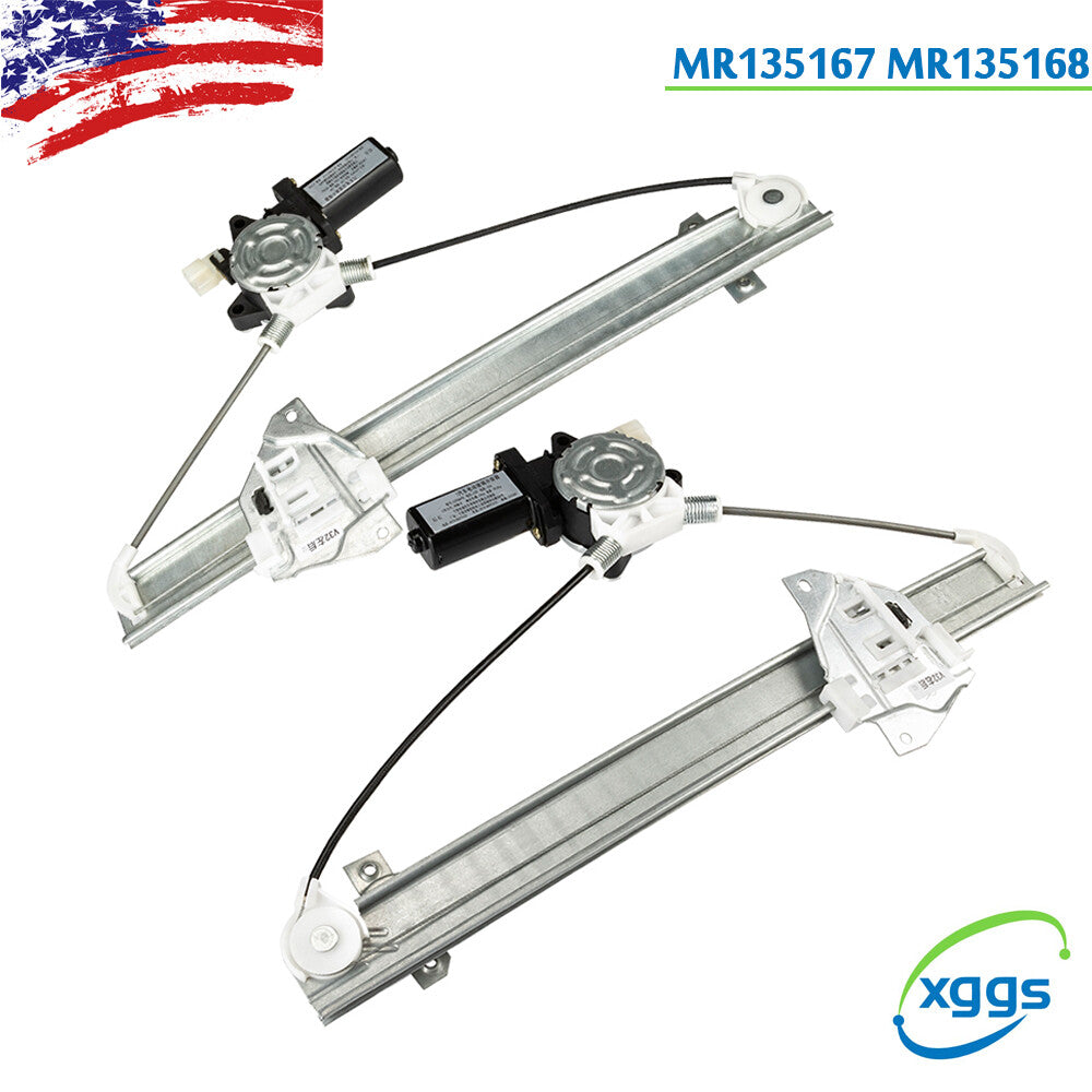 2x for Mitsubishi Montero Rear w/ Motor Power Window Regulator MR135167 MR135168 Q