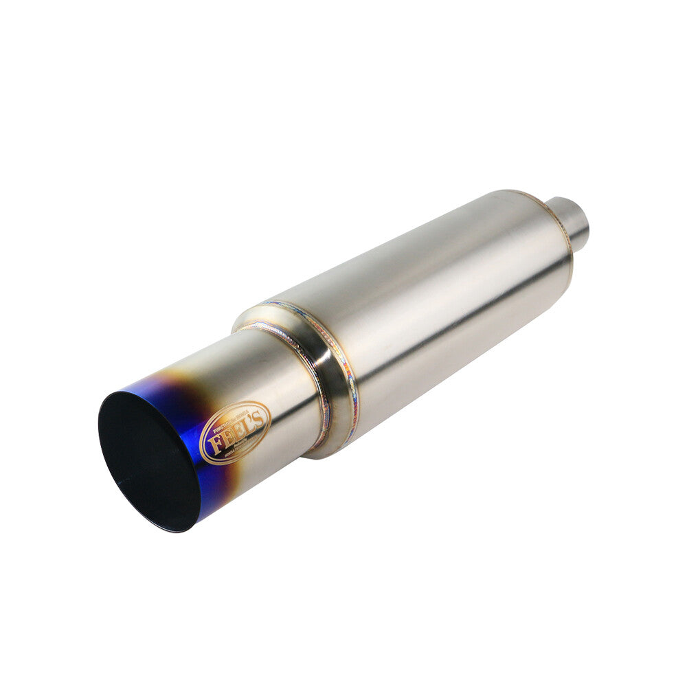 JZZ Burned Blue Round Straight Cut rear Exhaust Muffler for 2.5inch inlet 510mm