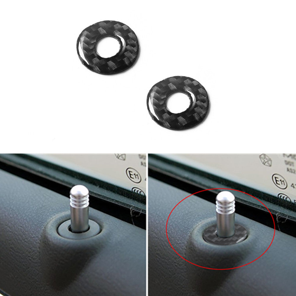 2Pcs Carbon Fiber Rear Door Locker Accent Cover Trim for Chrysler 300 2005-2007