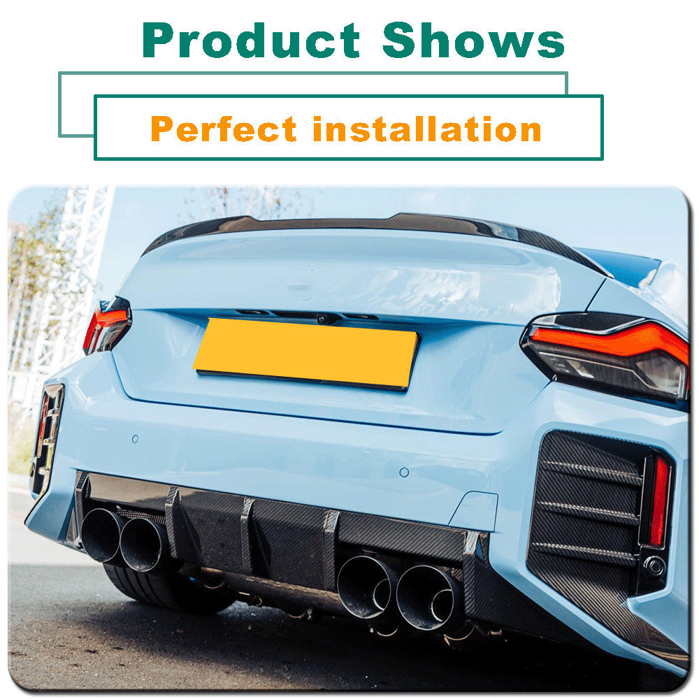 Fit for BMW G87 M2 Coupe 2022-2024 REAL CARBON Rear Bumper Diffuser Lip Spoiler