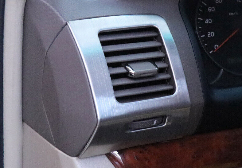2X Console LR Air Silver Steel Outlet Vent Trim for Toyota Prado FJ/LC150 03-09