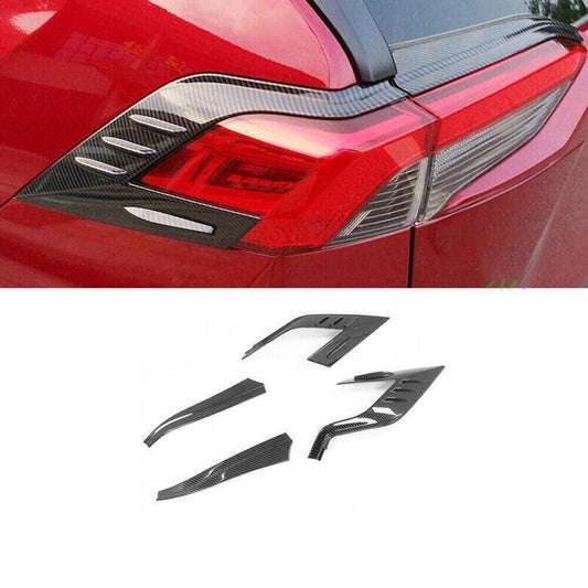 for Toyota RAV4 19-2023 Carbon Fiber Rear Tail Light Lamp Frame Cover Trim 4PCS