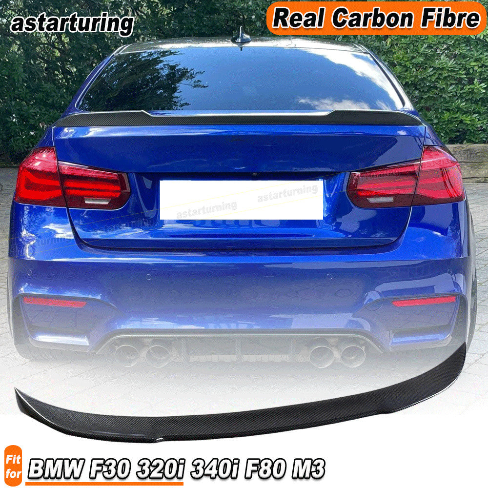 Fit for BMW F30 320i 340i F80 M3 Rear Trunk Spoiler Racing Wing Lip REAL Carbon