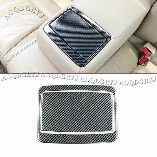 2Pcs Carbon Fiber Rear Row Water Cup Panel Trim Cover for Honda Accord 2008-2012