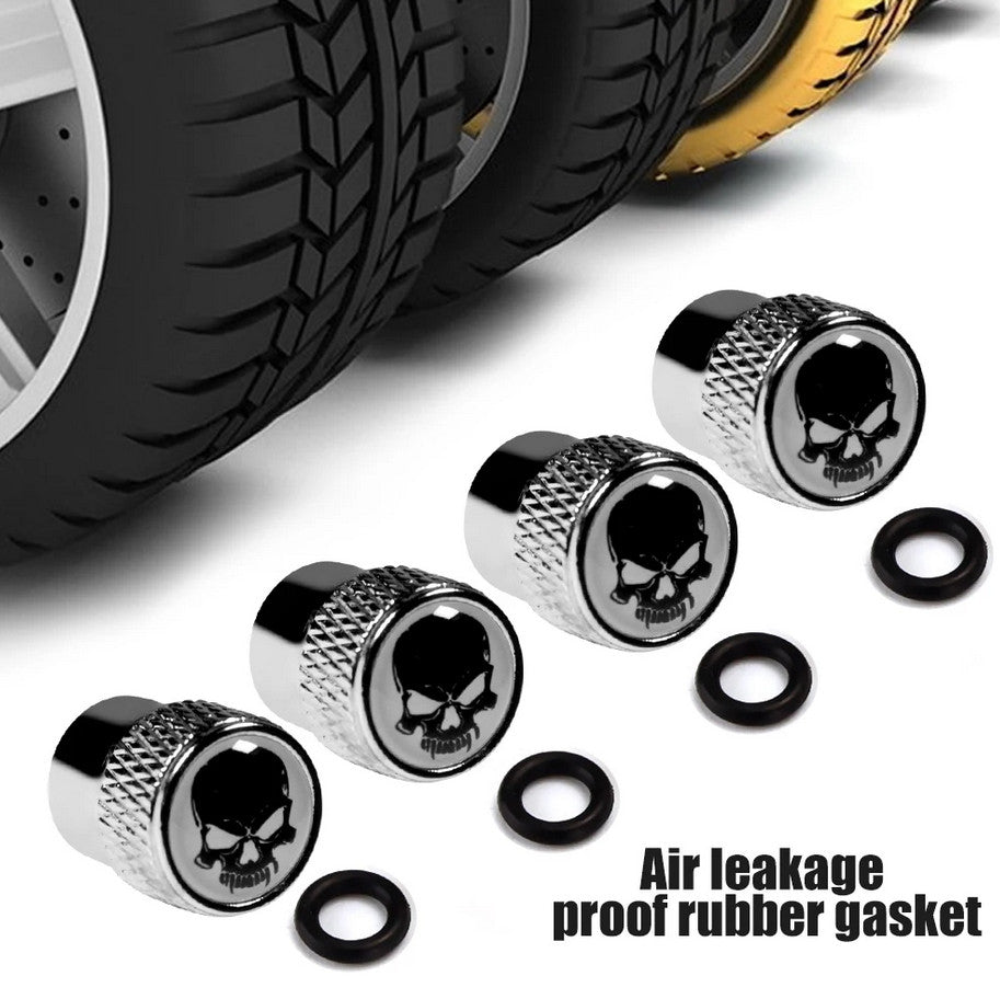 4 Piece Car Tire Valve Cover Stem Air Dust Cap Premium Metallic Blue White for Hyundai - v