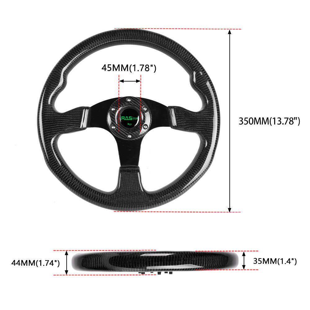 13inch 340mm Universal 6 Bolt Drifting Racing Steering Wheel Carbon Fiber
