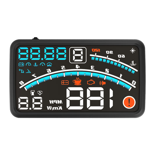 Car Speedometer Digital HUD Head Up Display OBD2 GPS Projector Overspeed Alarm