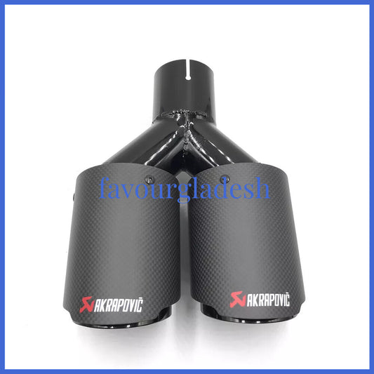 1PCS: ID:2.5 (63mm) OD:3.5 (89mm) Akrapovic Carbon Fiber Exhaust Tip Dual Pipe
