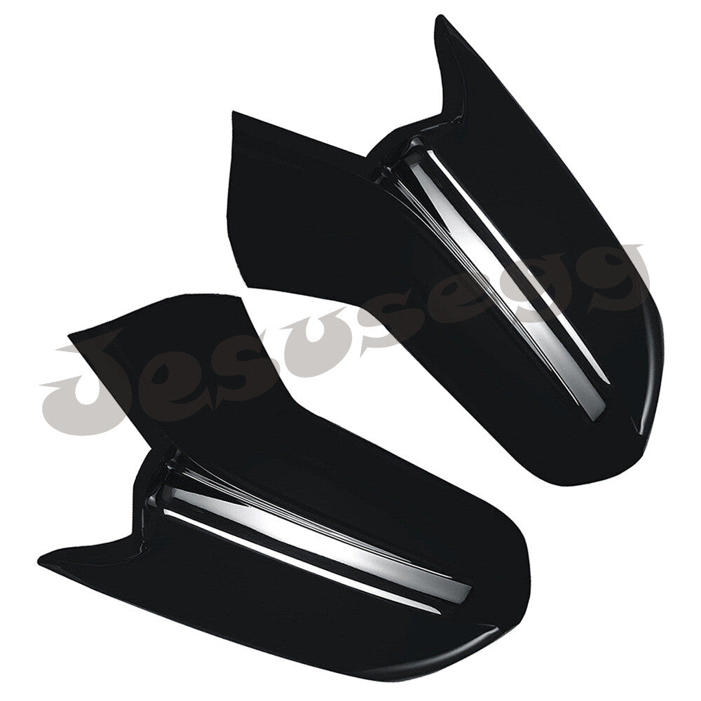 1 Pair Gloss Black Side Wing Mirrors Cover Caps Trim For 2016-2022 CHEVY CAMARO