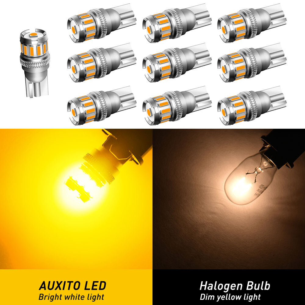 SMD 13 LED T10 501 W5W Drive Wedge 360 HID Amber Side Light Bulb AUXITO B