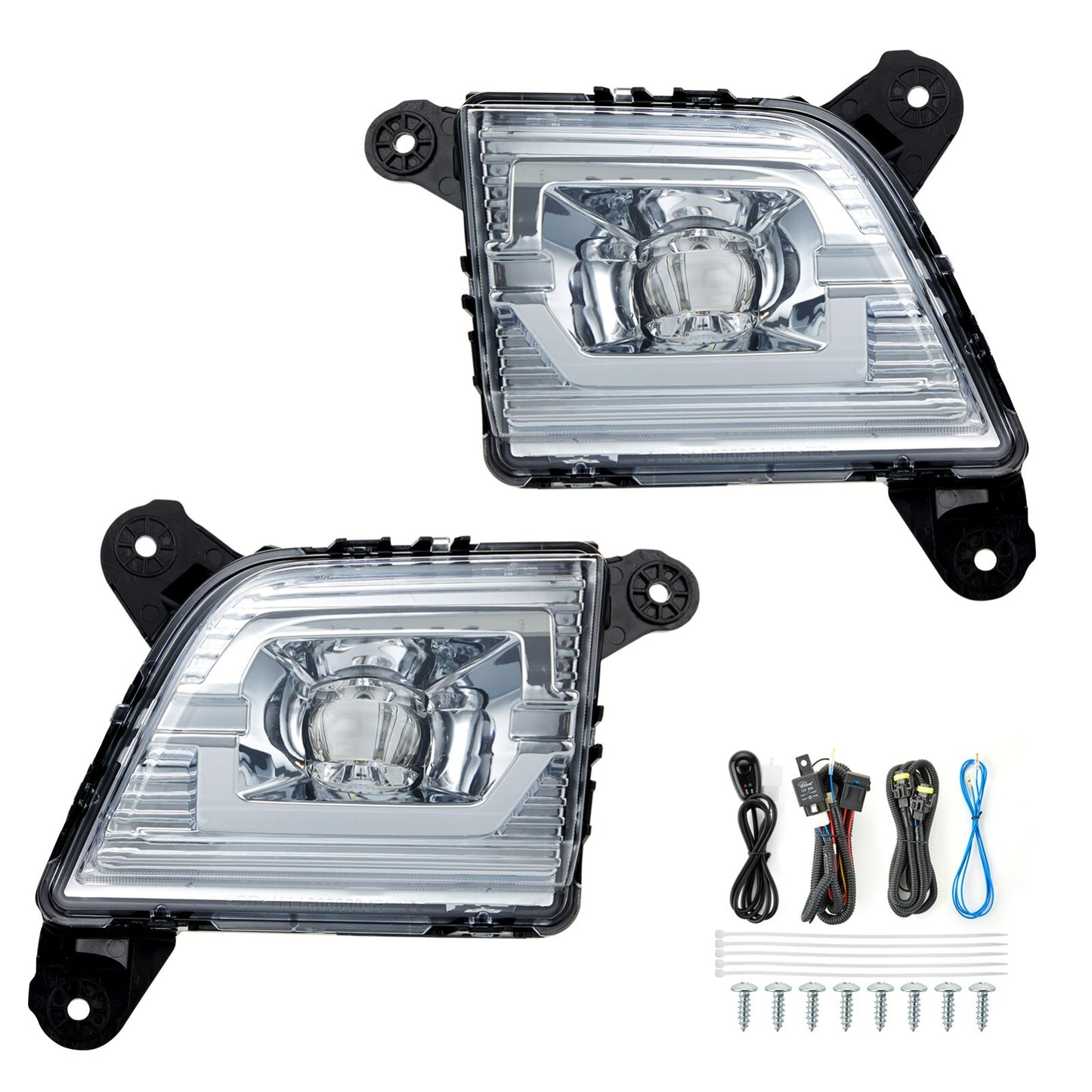 For 2019 - 2022 for Silverado 1500 2500HD 3500HD LED Fog Light with Wire + Switch - v