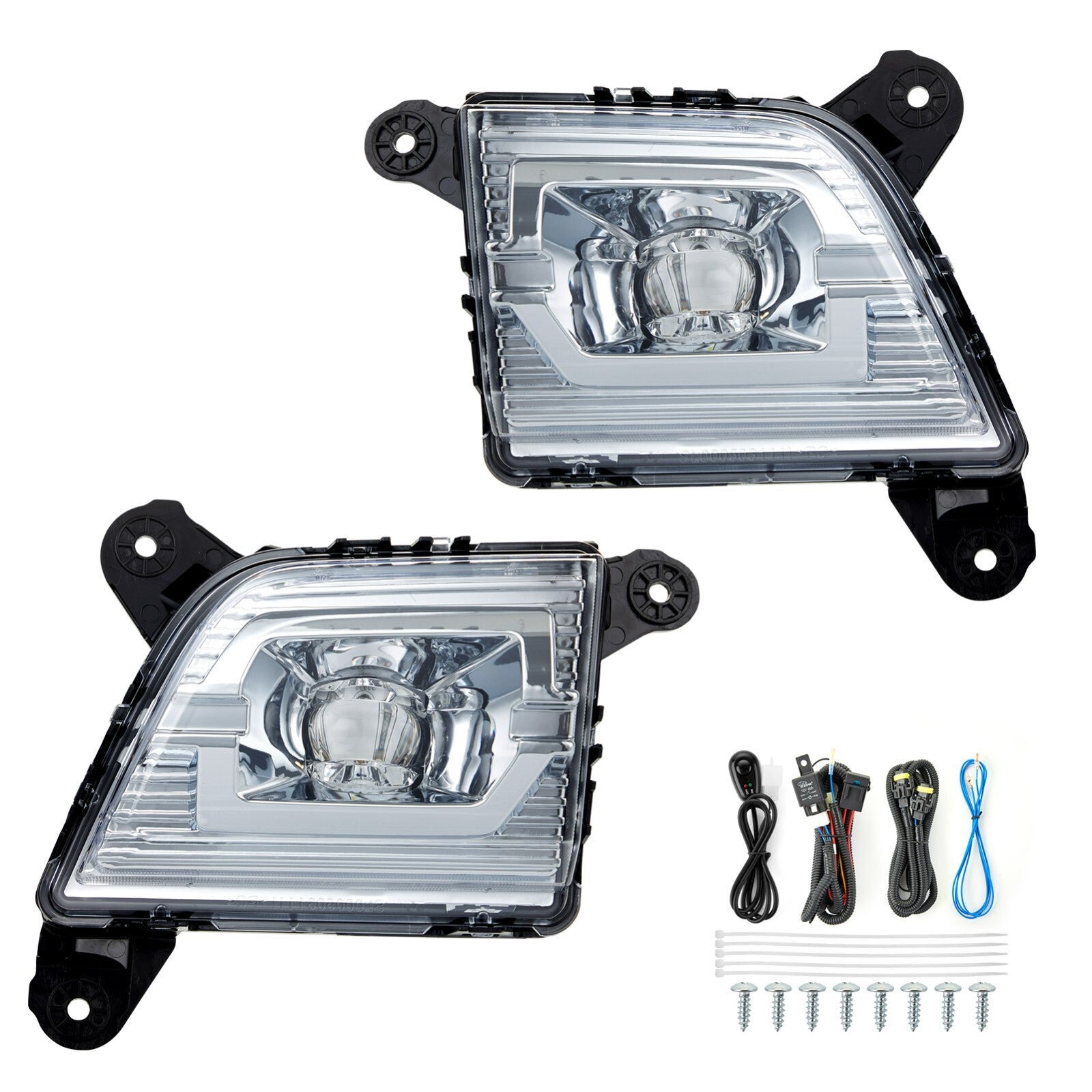 For 2019 - 2022 for Silverado 1500 2500HD 3500HD LED Fog Light with Wire + Switch - v