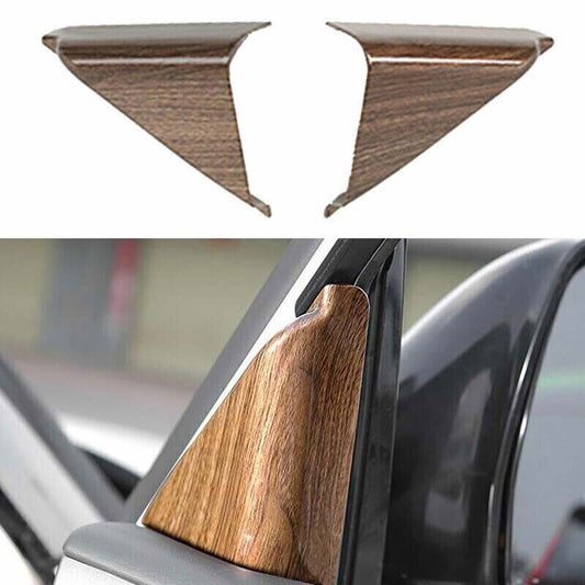 for Nissan Armada Patrol 2017-24 2P Wood Grain A Post Front Triangle Cover Trim