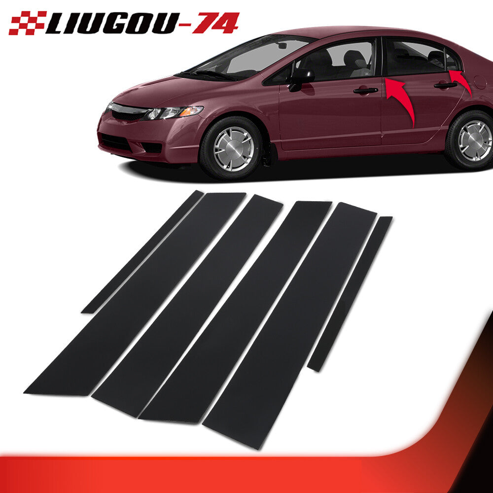 Suitable for 06-11 for Honda for Civic sedan window pillar molded cover door trim 6 pieces