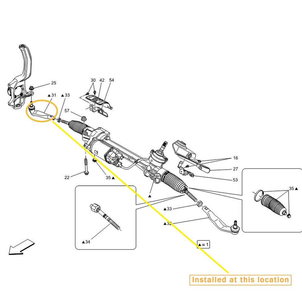 for Maserati for Levante , external tie rod ball joint (R) : 673007164
