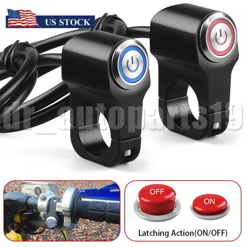 2Pcs 7/8 Handlebar Headlight Fog Spot Light Switch On/Off Motorcycle Dirt Bike