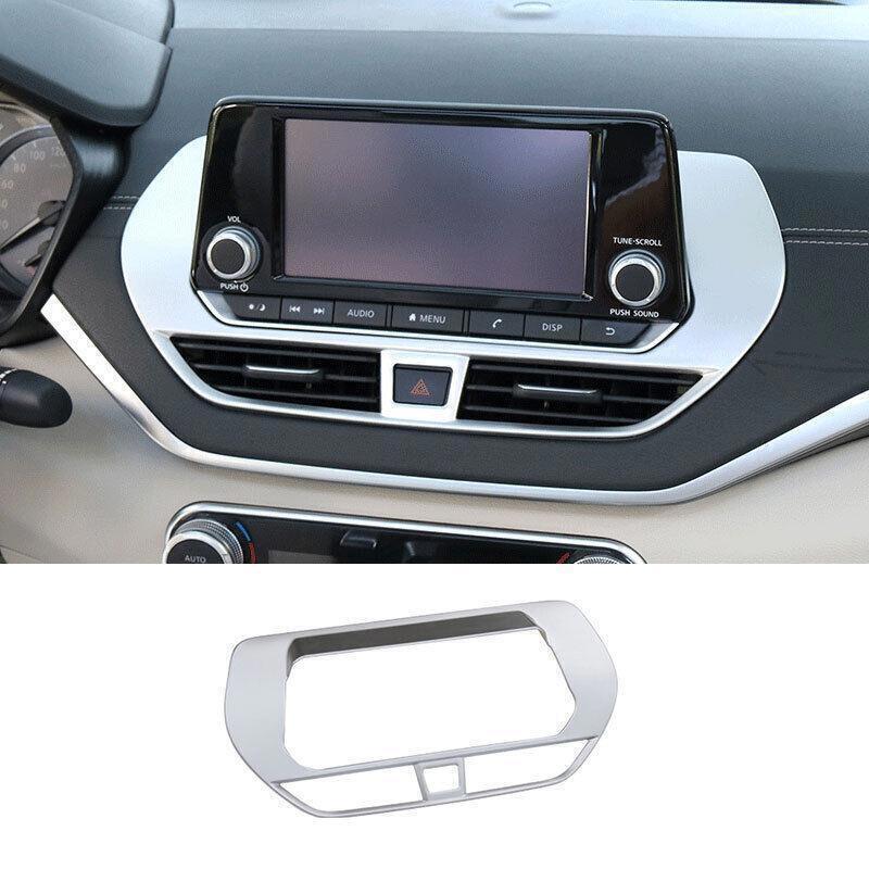 ABS Silver Central Console Navigation Frame Cover Trim for Nissan Altima 2019-22