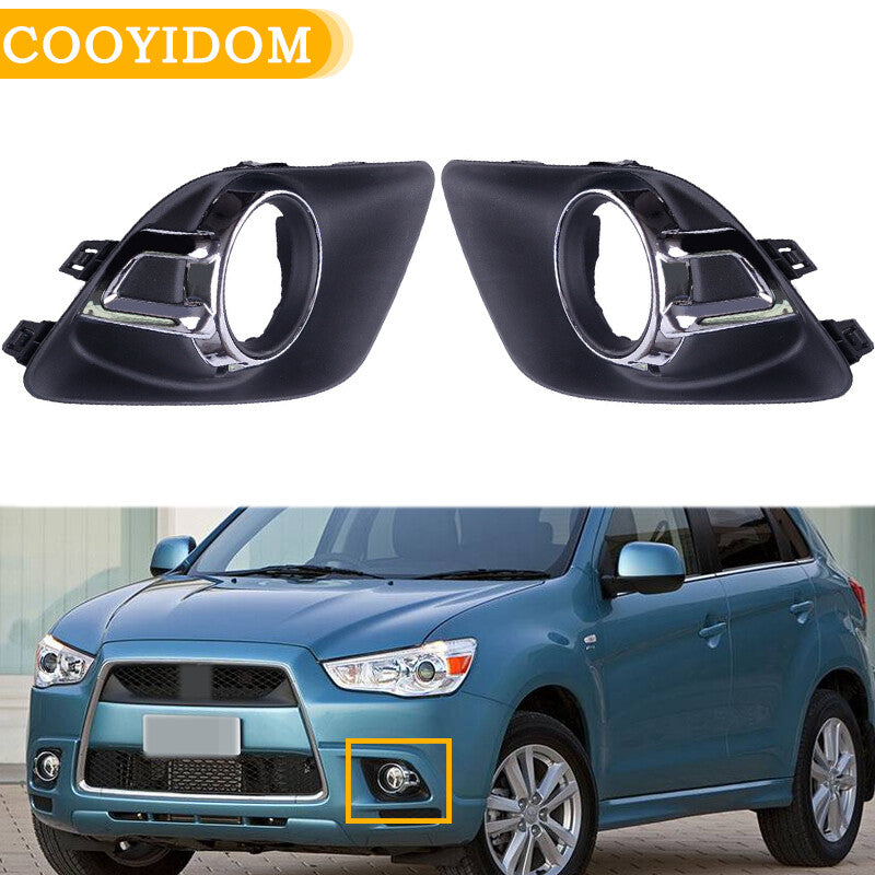 Pair bumper Fog Lamp Bezel Cover for Mitsubishi Outlander Sport ASX RVR 2010-12