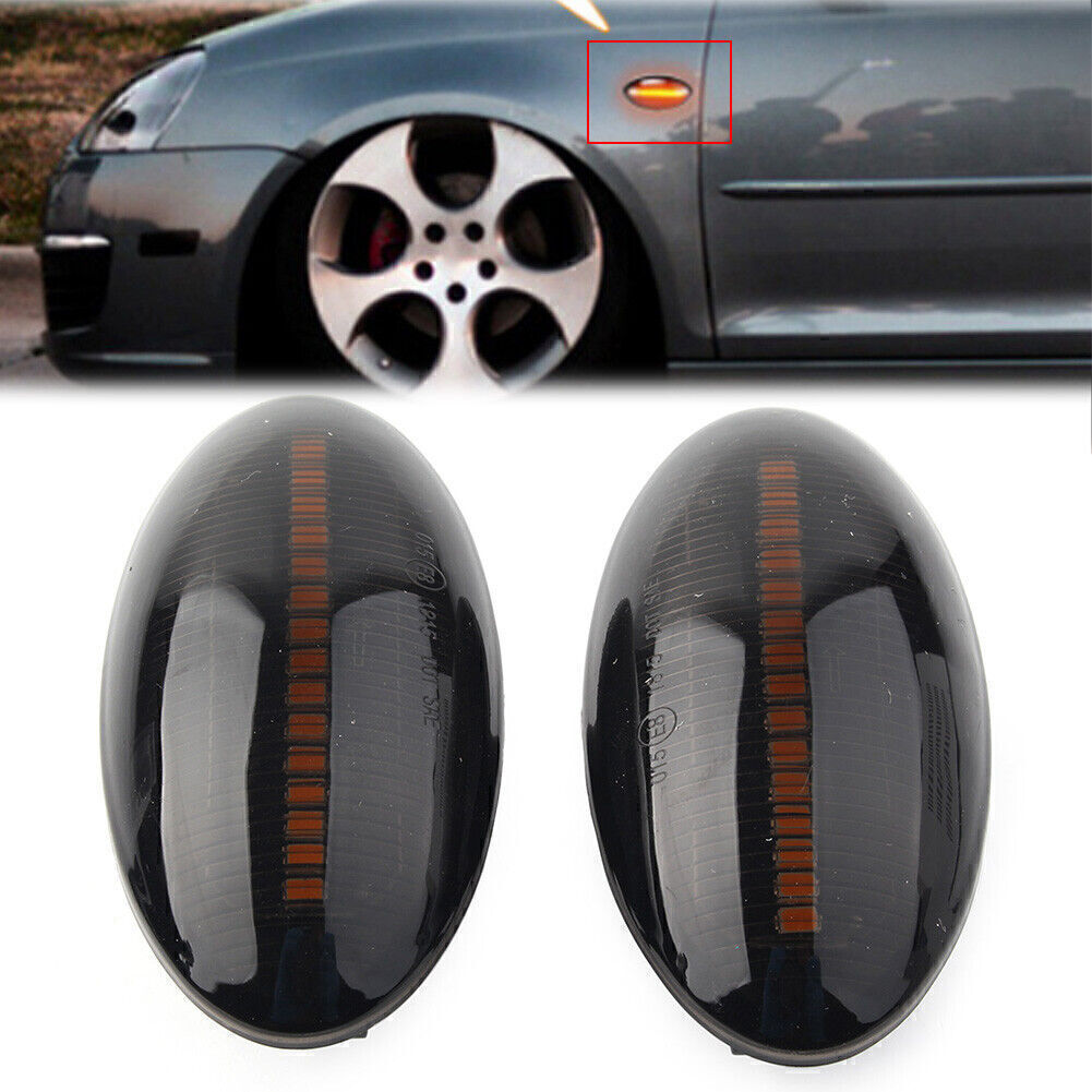 Sequential LED Dynamic Side Marker Turn Signal Blinker Light Black for Suzuki