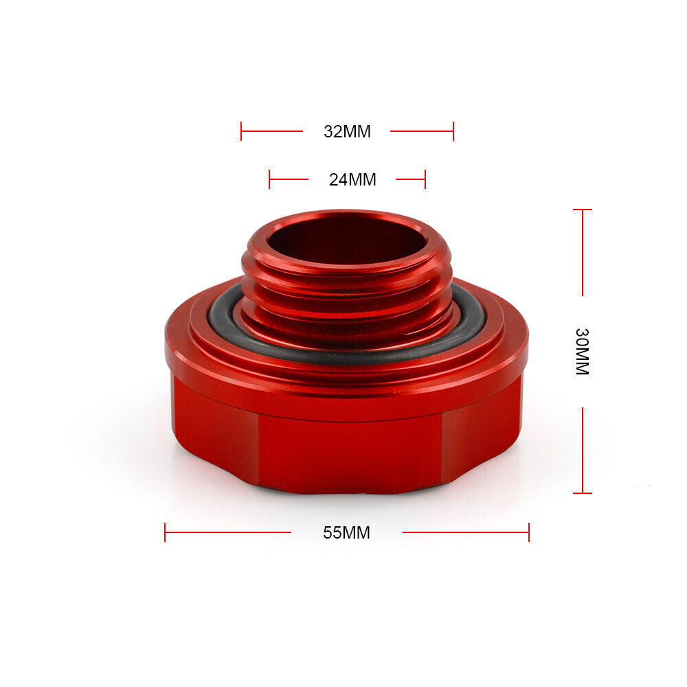 Red JDM Mugen Oil Filler Cap + Radiator Cap + Battery Tie Down for Honda for Civic Q