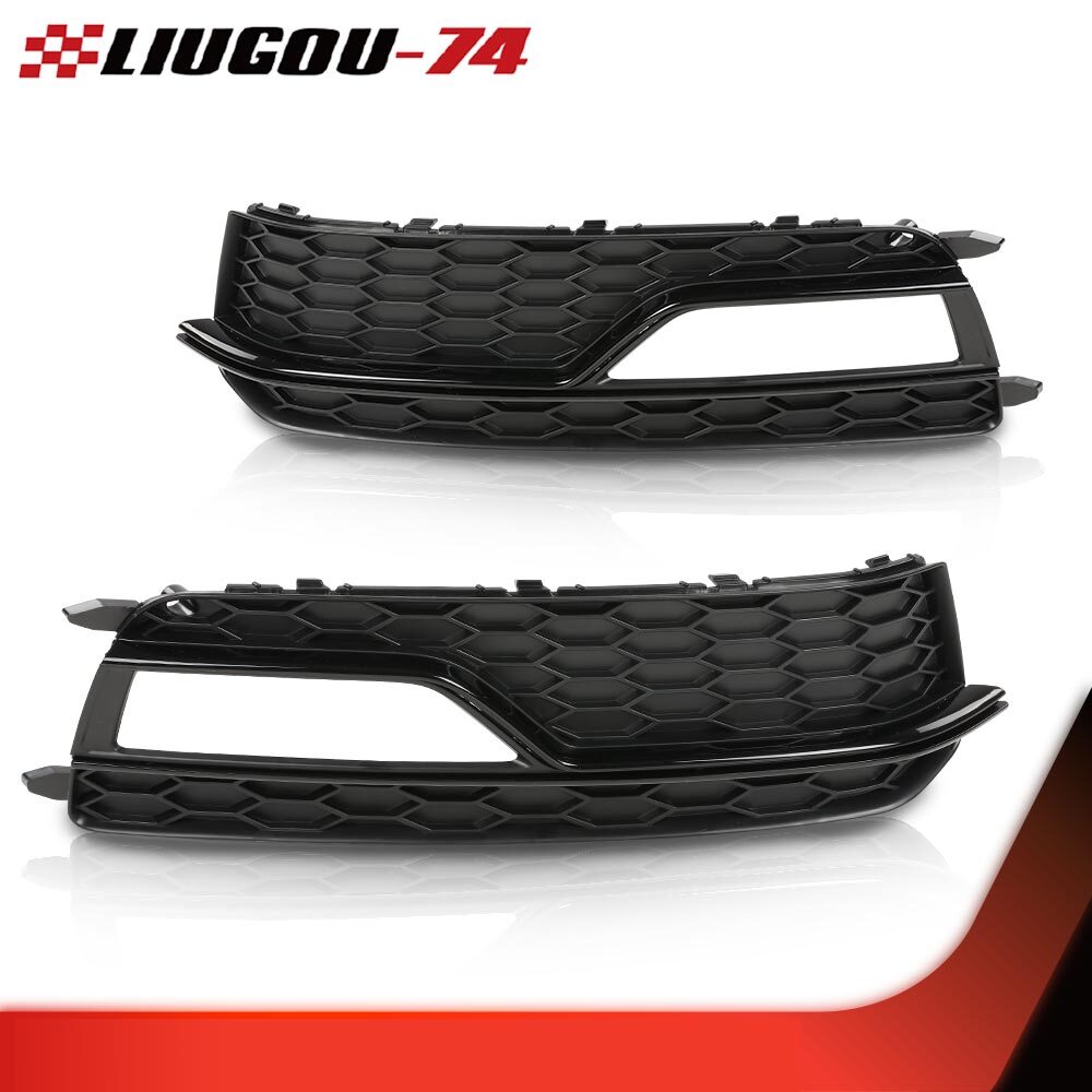 Front bumper fog lamp grille cover decoration one pair fits 2013 - 16 for Audi A5 S S5- v