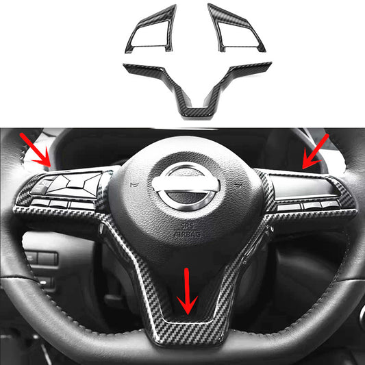 Steering Wheel Trim 3pcs ABS Carbon fiber For Altima 2019-2024 v