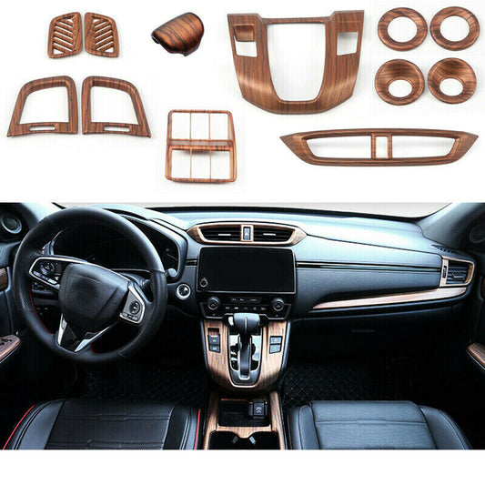 for Honda CR-V 2017-2022 Peach Wood Car Interior Decor Kit Frame Trim Cover 12x
