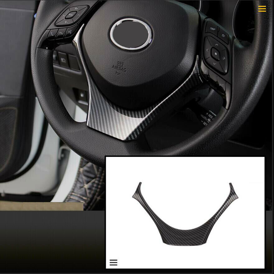 for Toyota CHR C-HR 16-20 ABS Carbon Fiber Inner Steering Wheel Cover Decor Trim