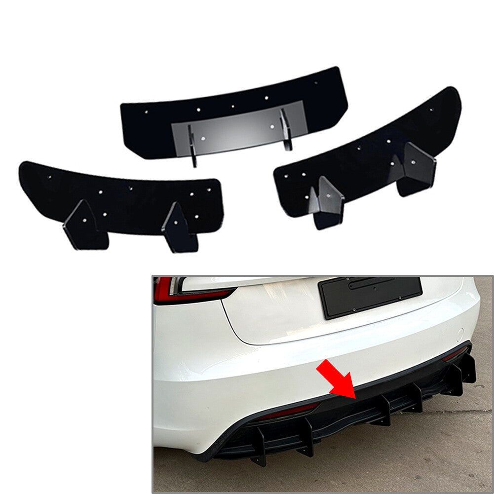 Rear Bumper Lip Diffuser Spoiler Protector for Tesla Model 3 2023-2024 Q