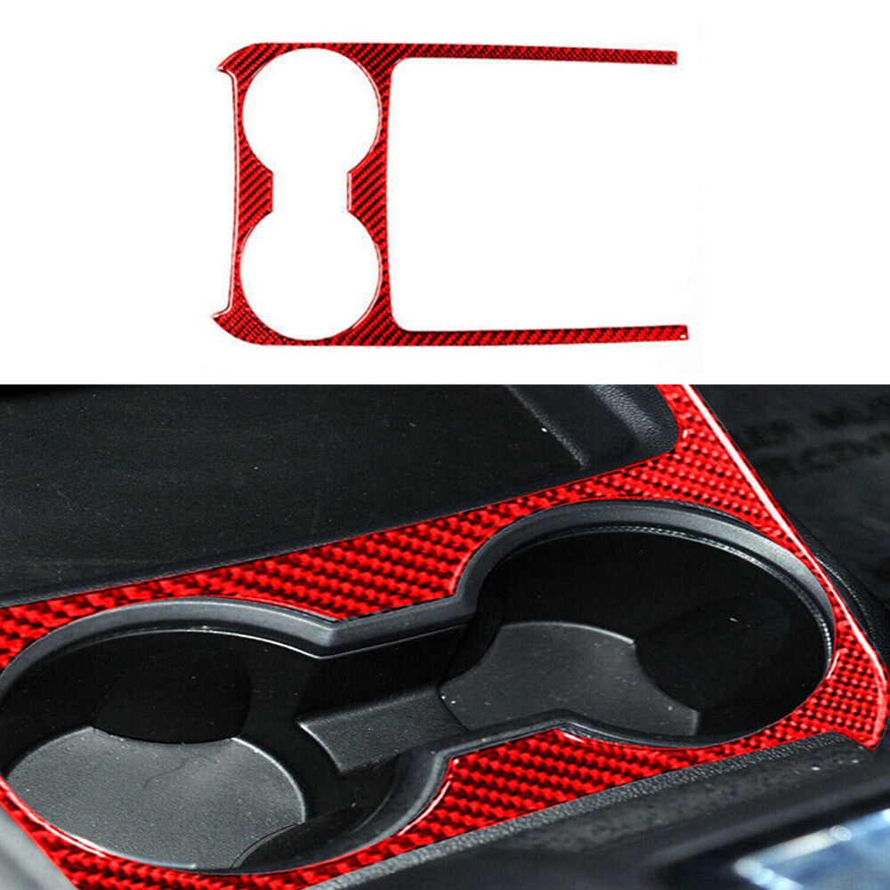 3X Carbon Fiber Center Cup Holder Cover Trim for Subaru Outback Legacy 2015-2017 v
