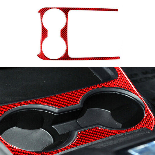 3X Carbon Fiber Center Cup Holder Cover Trim for Subaru Outback Legacy 2015-2017 v