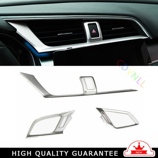 Middle Air Outlet Vent Cover Trim 3 for Honda for Civic 10th 2016-2021 Silver Matte