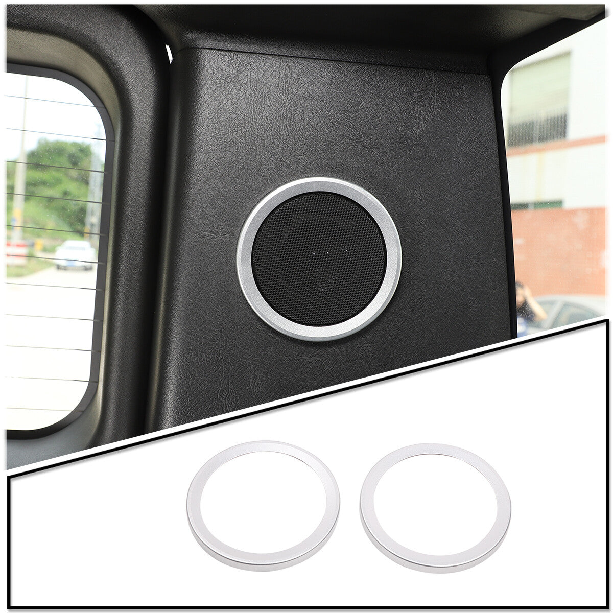 2-Piece Aluminum Rear Door Speaker Audio Cover Trim for HUMMER H2 SUV 2003-2009 n