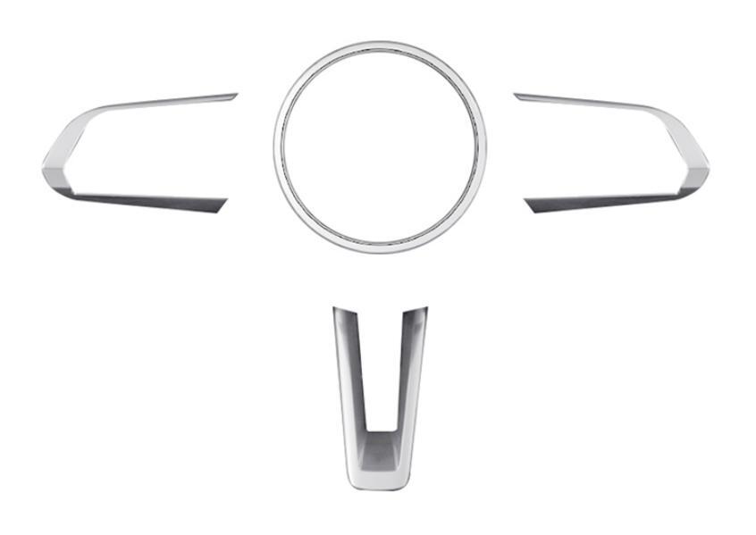Refit for Mazda CX-30 2020-23 Matte Silver Inner Steering Wheel Frame Cover Trim