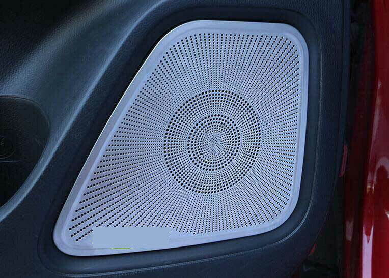 for Mitsubishi Outlander 2013-2020 Silver Steel Inner Door Speaker Cover Trim 4x