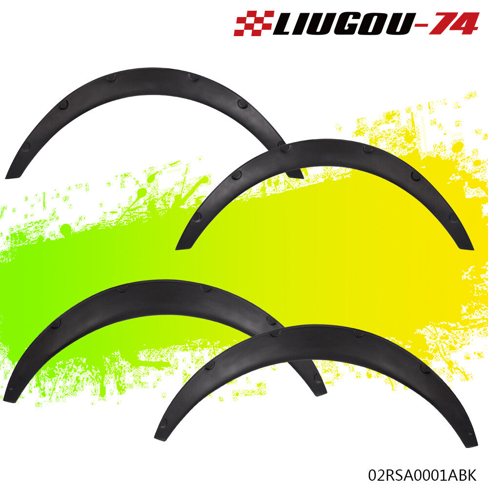 4 Pack Universal Car Tires Fender Flares Wide Body Wheel Arches Flexible - v