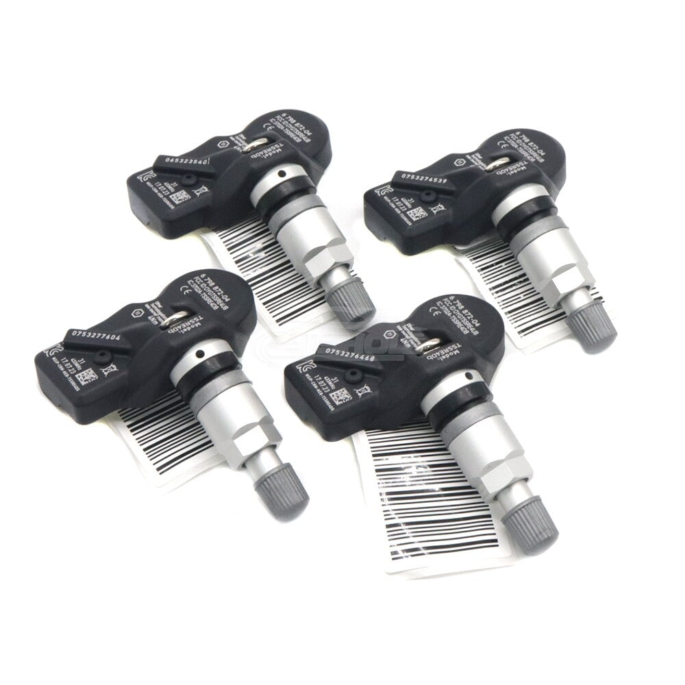new 4-piece tire pressure monitoring (TPMS) sensor kit, model 6798872-04, 36106798872, suitable for BMW .