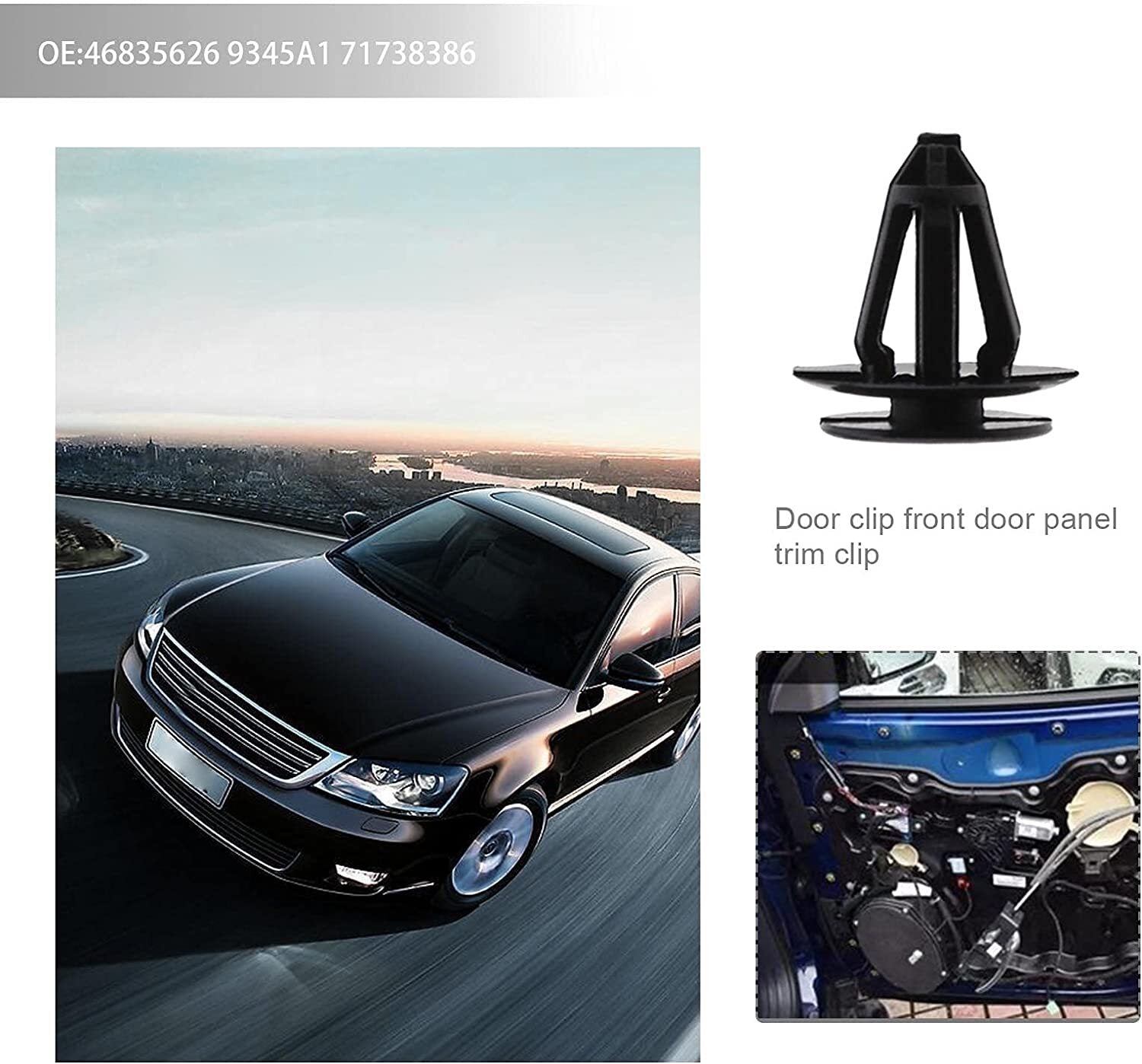 10pcs Fasteners Trim Panel Retaining Clips for FIAT 46835626 for PEUGEOT 9345A1