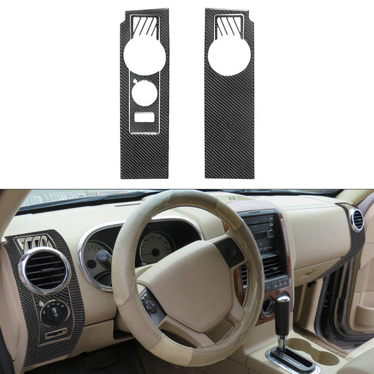 5pcs Carbon Fiber Side Defogger Air Vent Panel Trim for Ford Explorer 2008-2010