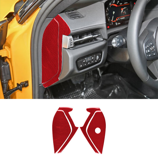 4Pcs Red Carbon Fiber Interior Door Anti-collision Cover Trim for Toyota Supra