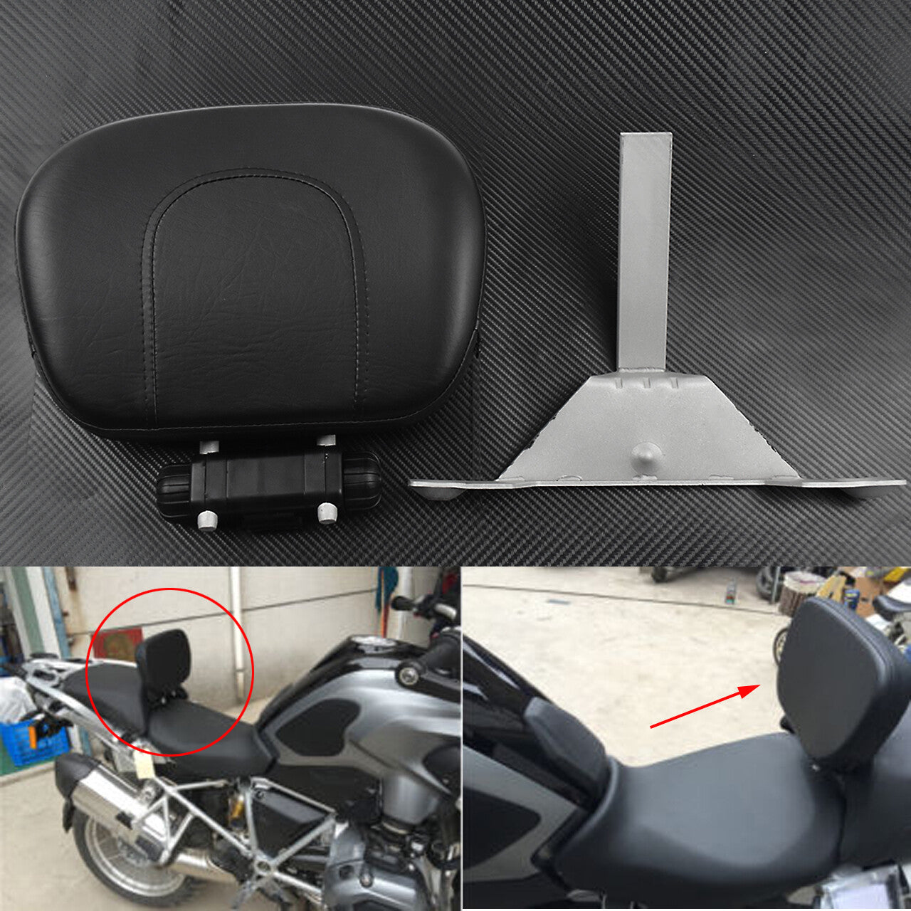 Adjustable Sissy Bar Driver Backrest Pad Fit for BMW R1200GS ADV R1200GS LC 2013