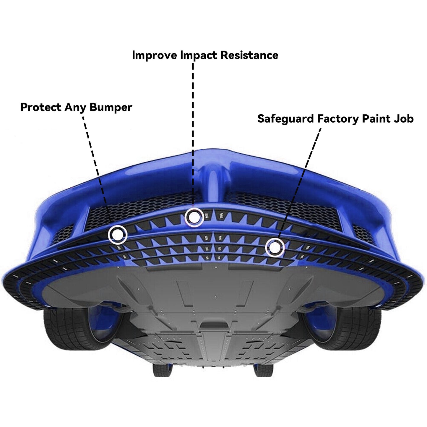 Front Bumper Guard Chassis Scrape Protector Anti-Skid Universal Kit Pre-Attach