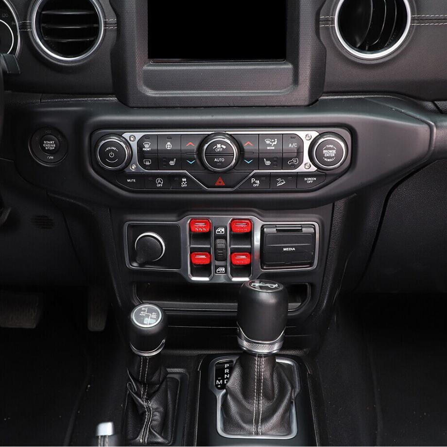 For 2018-2023 for Jeep for Wrangler JL ABS Red Car Window Lift Switch Button Cover Trim v