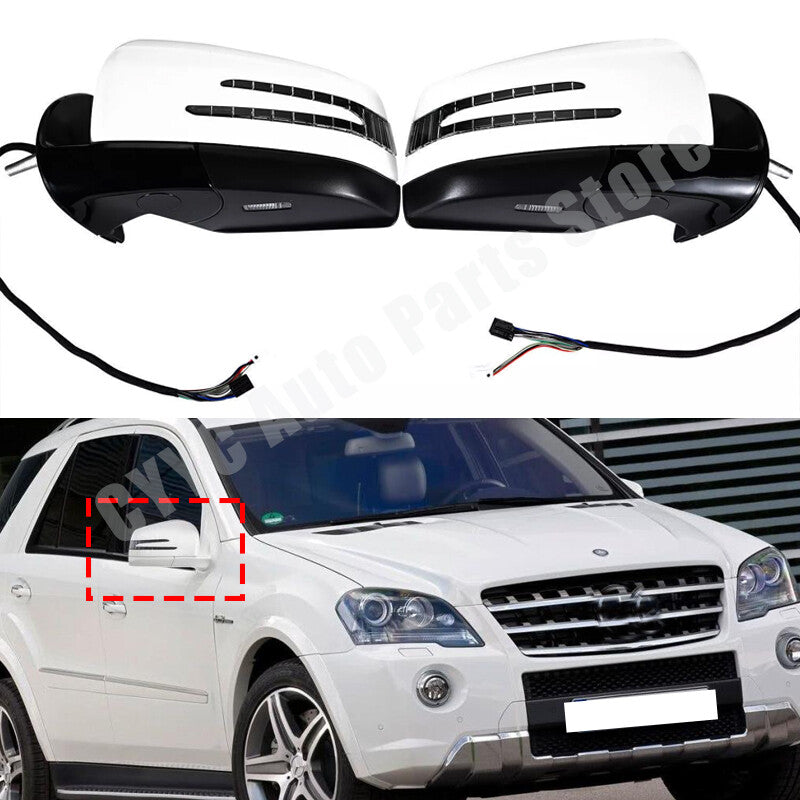 For 2005-2011 for Mercedes-Benz M GL class ML63 ML350 Pair White Side Door Mirror