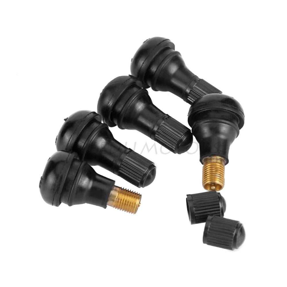 50x TR412  50x TR413 Short Snap-In Tire Rubber Valve Stem for Lawn Mower ATV Q