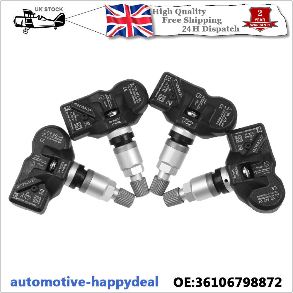4x for BMW F07 F11 F10 F06 F12 F13 F01 TPMS Tire Pressure Sensor 36106798872