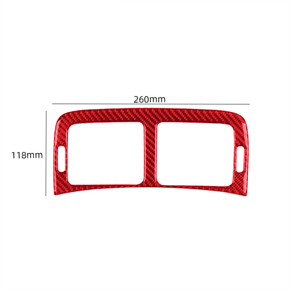 Red Carbon Fiber Center Air Vent Outlet Trim Fit for Benz C Class W203 2005-2007