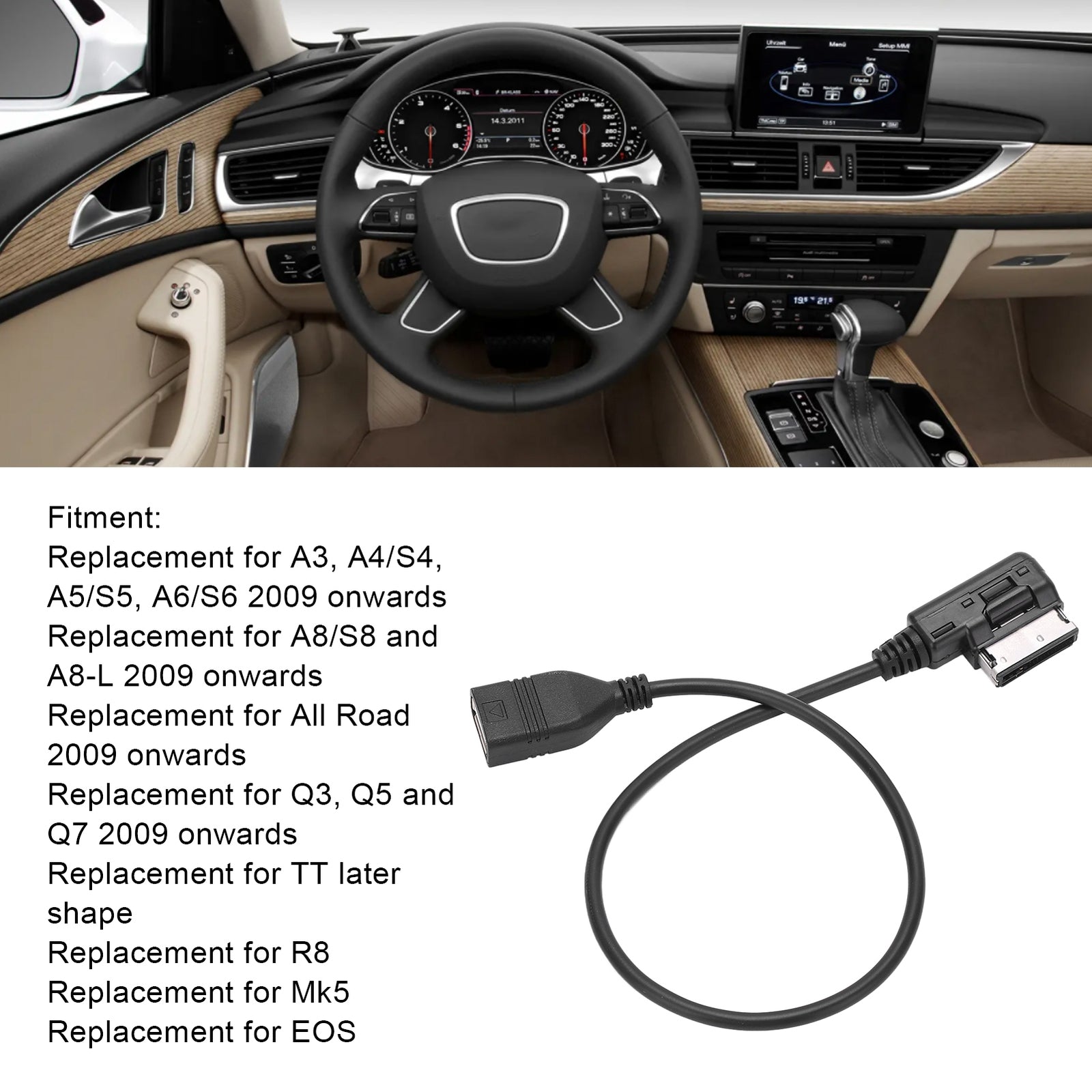 Hot Car AMI To USB Cable 4F0 051 510 E Music Media Adapter Part For S4