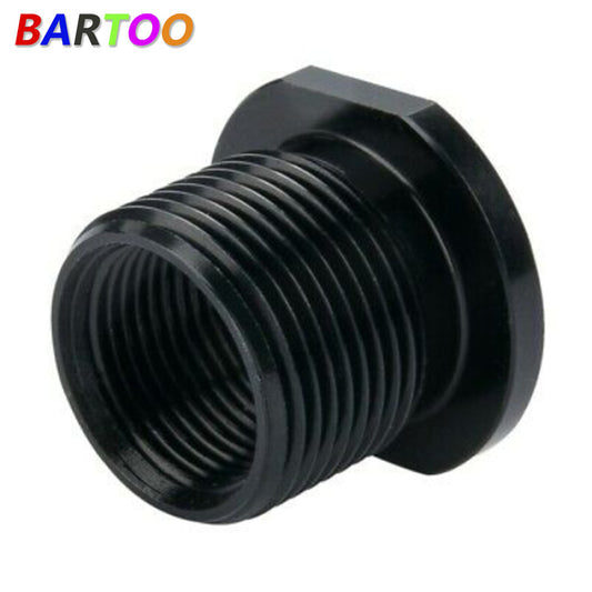 Thread Adapter Convert 1/2x28 TPI to 5/8x24 TPI Black Aluminum Q