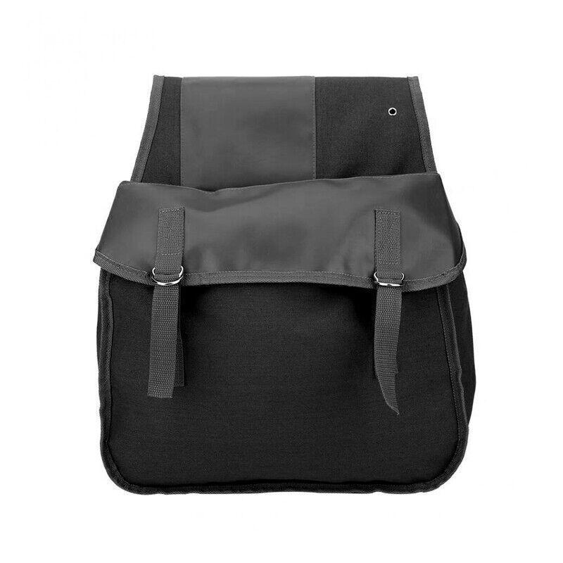 Universal motorcycle, scooter, and bicycle dual-strap flip-top storage saddle bag pocket - n